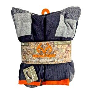 Realtree Men's Industrial Work Crew Socks 10 Pairs Thick Heavy Duty Size 6-12